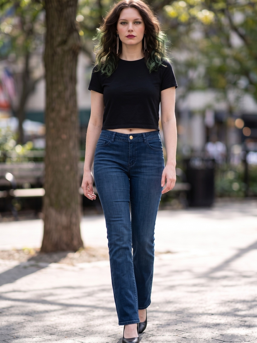 NEW IMAN Dark Blue Boot Leg Jeans Size 16